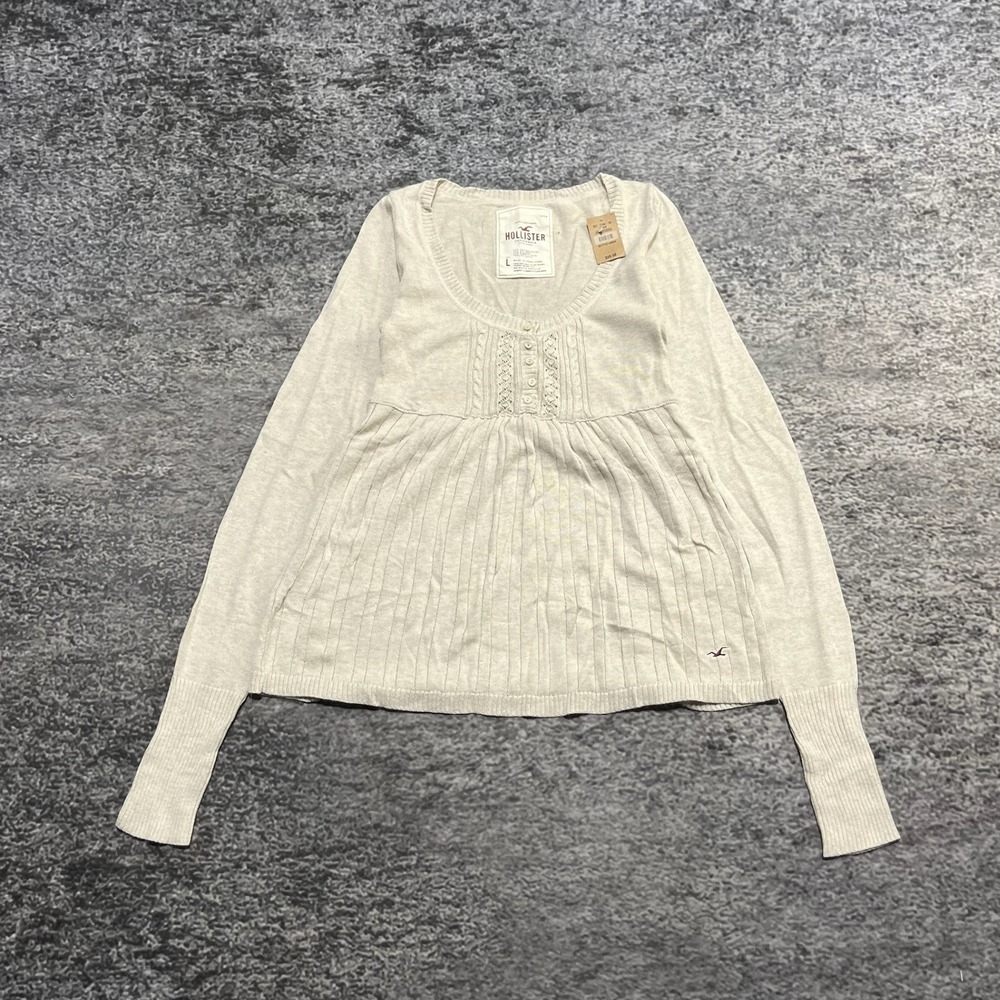 NWT Vintage Hollister Cardigan Sweater Babydoll Womens Large Button Y2K 2000s